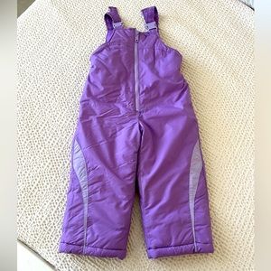 Toddler Girls Purple Bib Snow pants